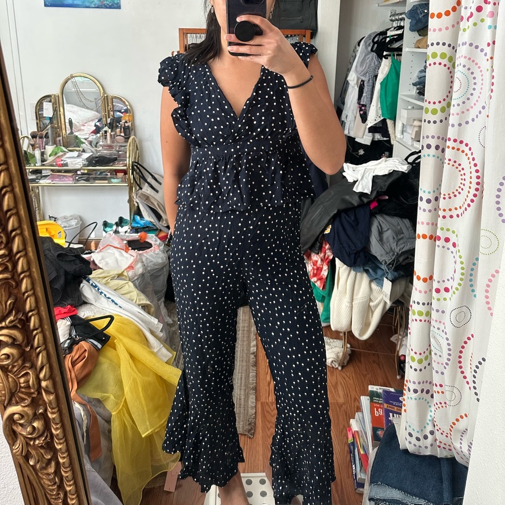 Polka Dot Open Back Ruffle Set